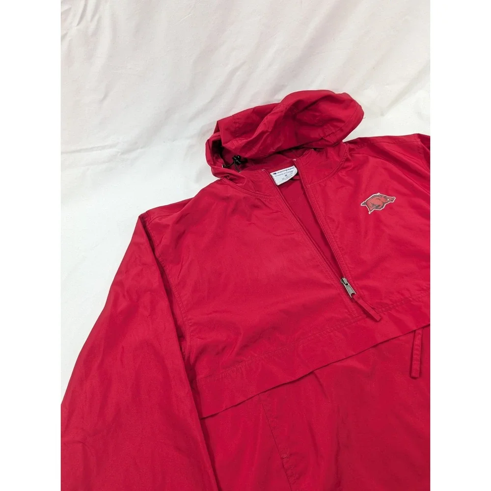 Arkansas University Razorbacks NCAA Sports‎ Windbreaker Jacket Anorak Red Medium - Picture 2 of 8
